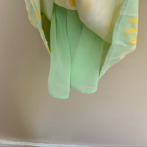 [Zara] Green & Yellow Sunburst Print Halter Satin Mini Dress - Picture 9 of 14